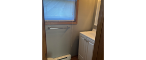 a bathroom with a toilet, sink and a window