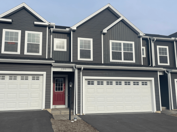 Townhouse at 131 Dolomite Dr with red door