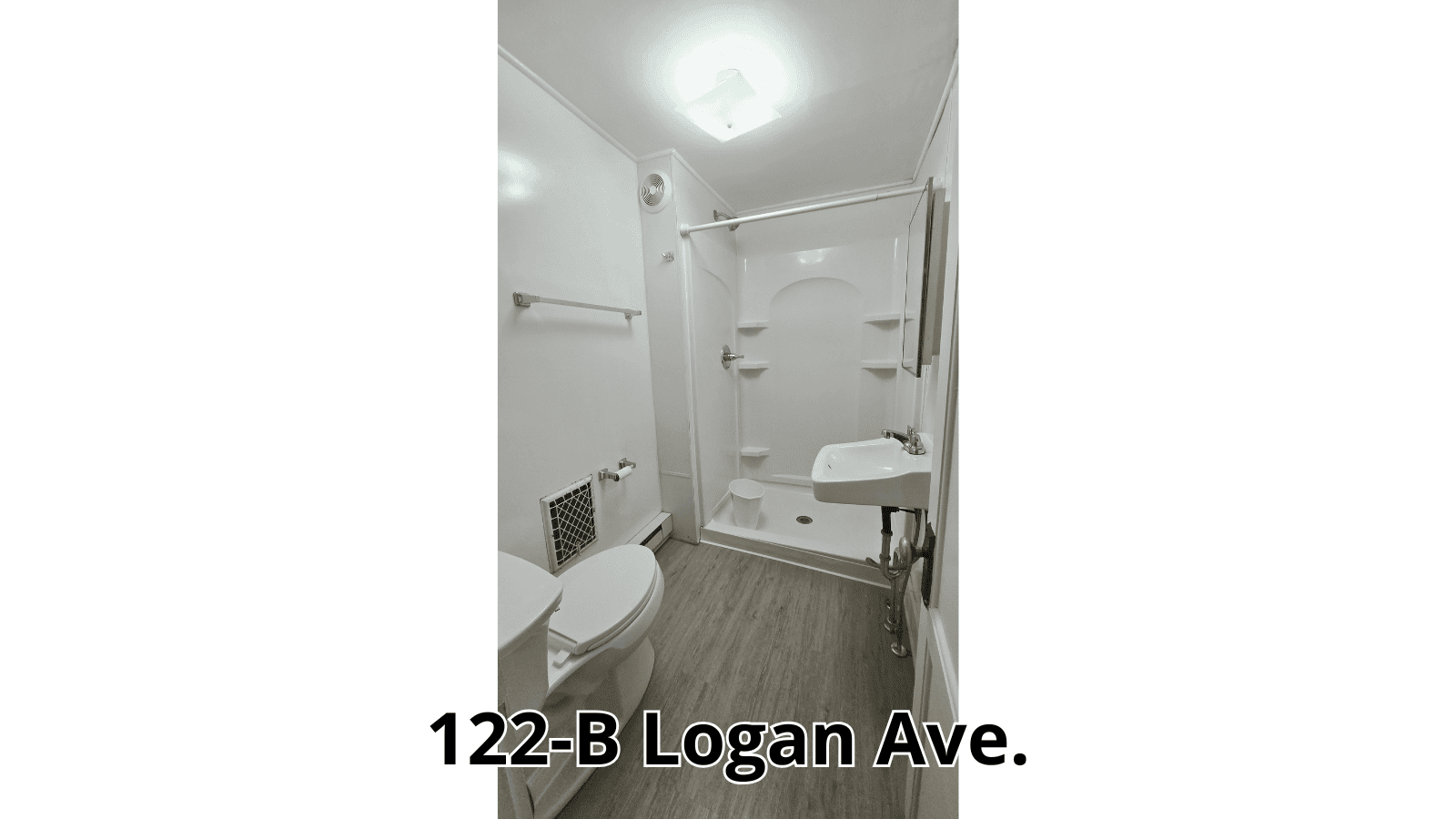Bathroom at 122-B Logan Ave.