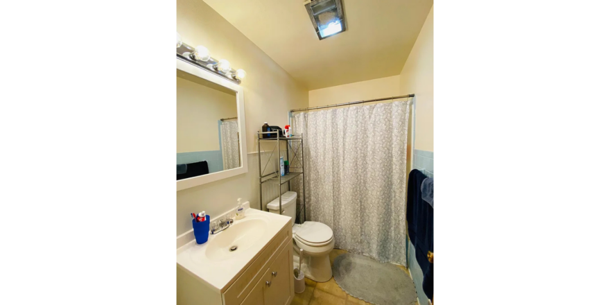 a bathroom with a sink, toilet and shower