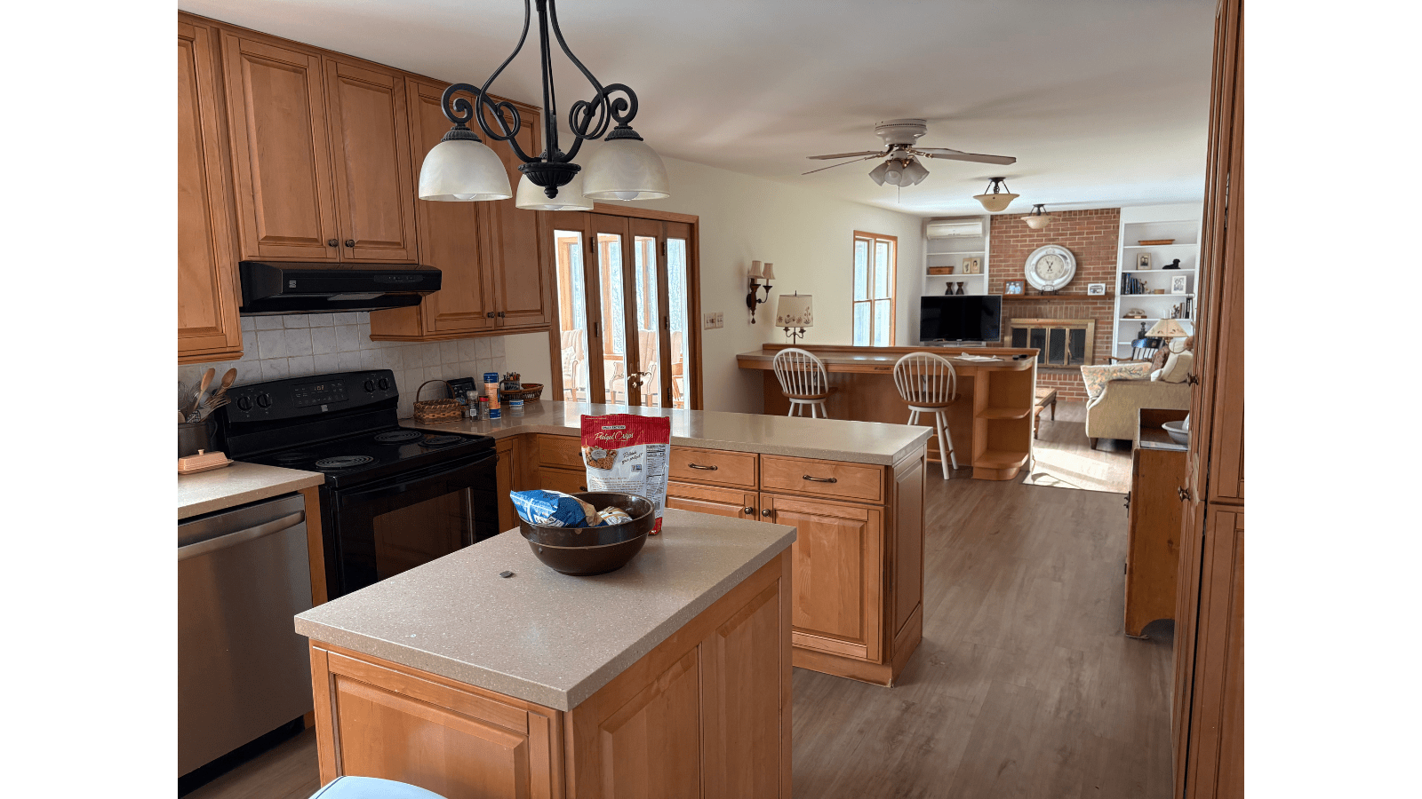 Kitchen and living room open concept