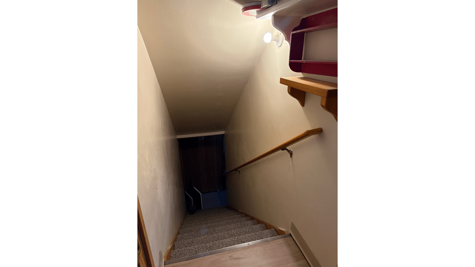 Staircase leading down into a basement