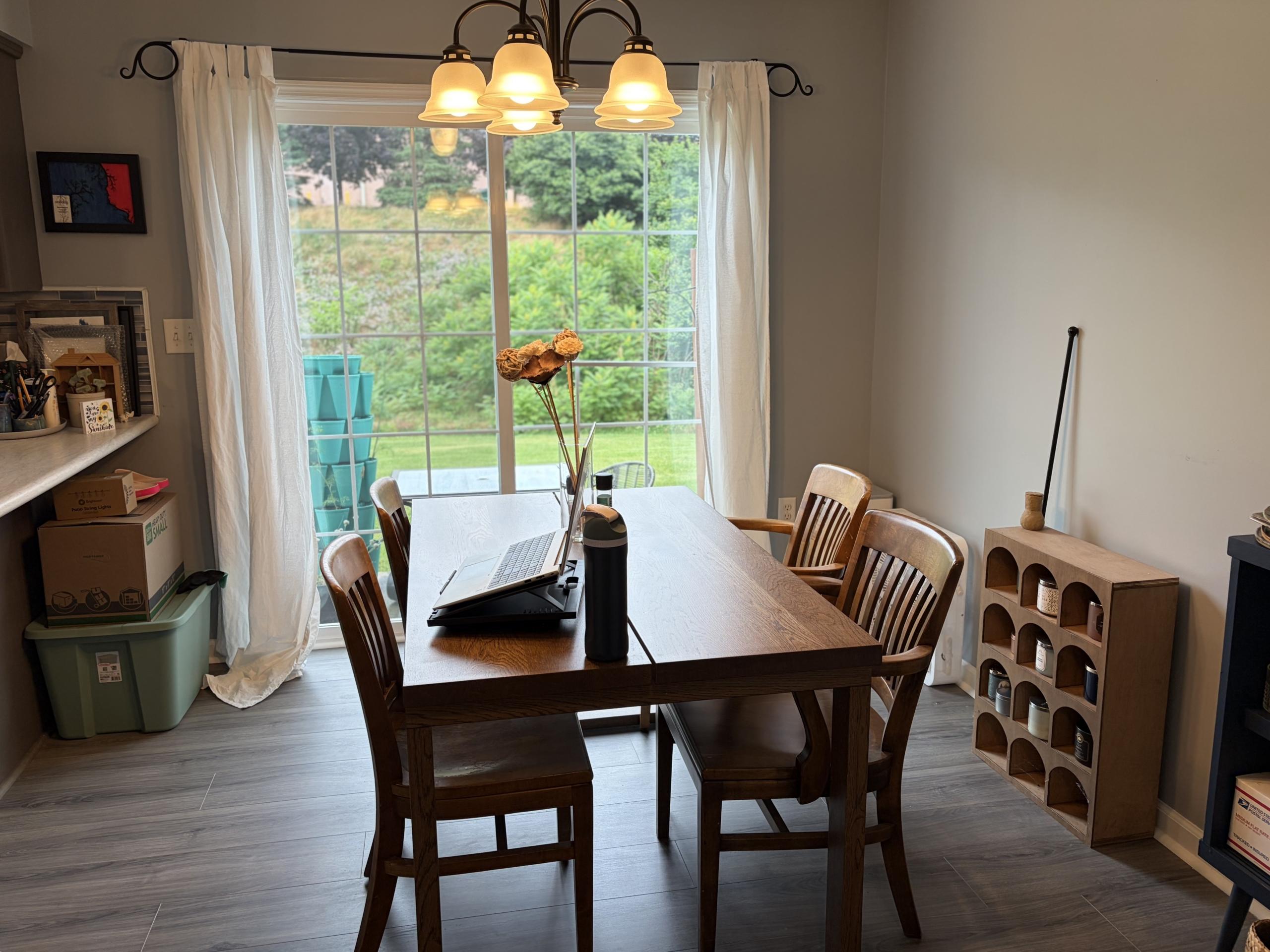 Dining room with wooden table and chairs