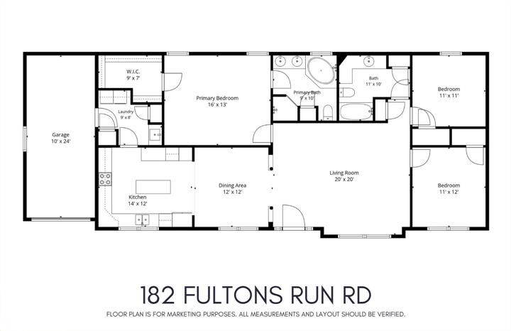 Floor plan for 182 Fultons Run Rd