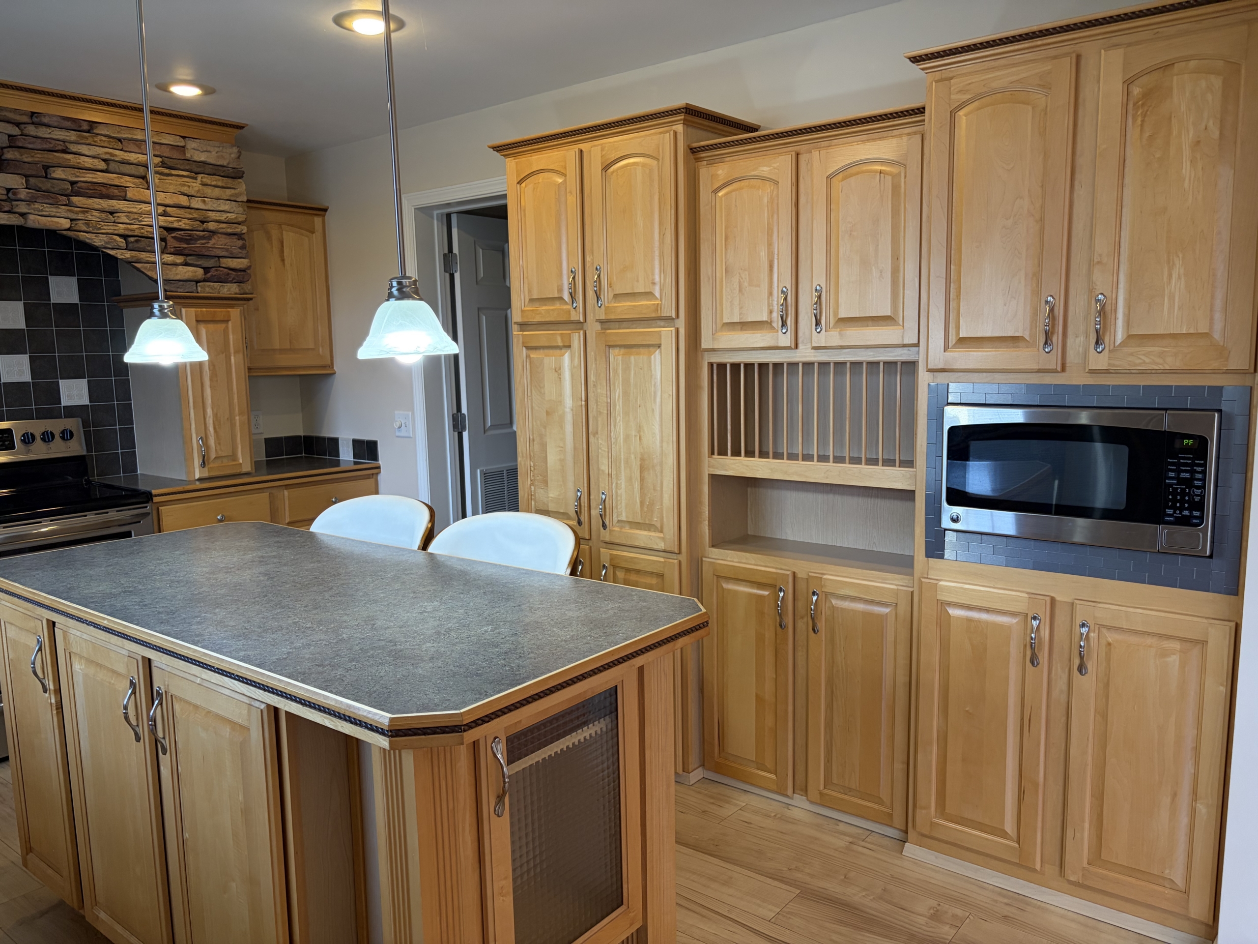 Light wood kitchen with island