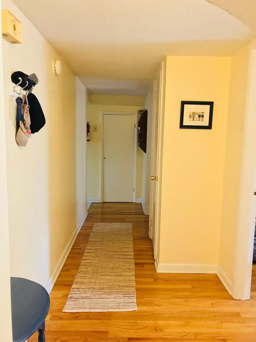 Hallway with runner and art