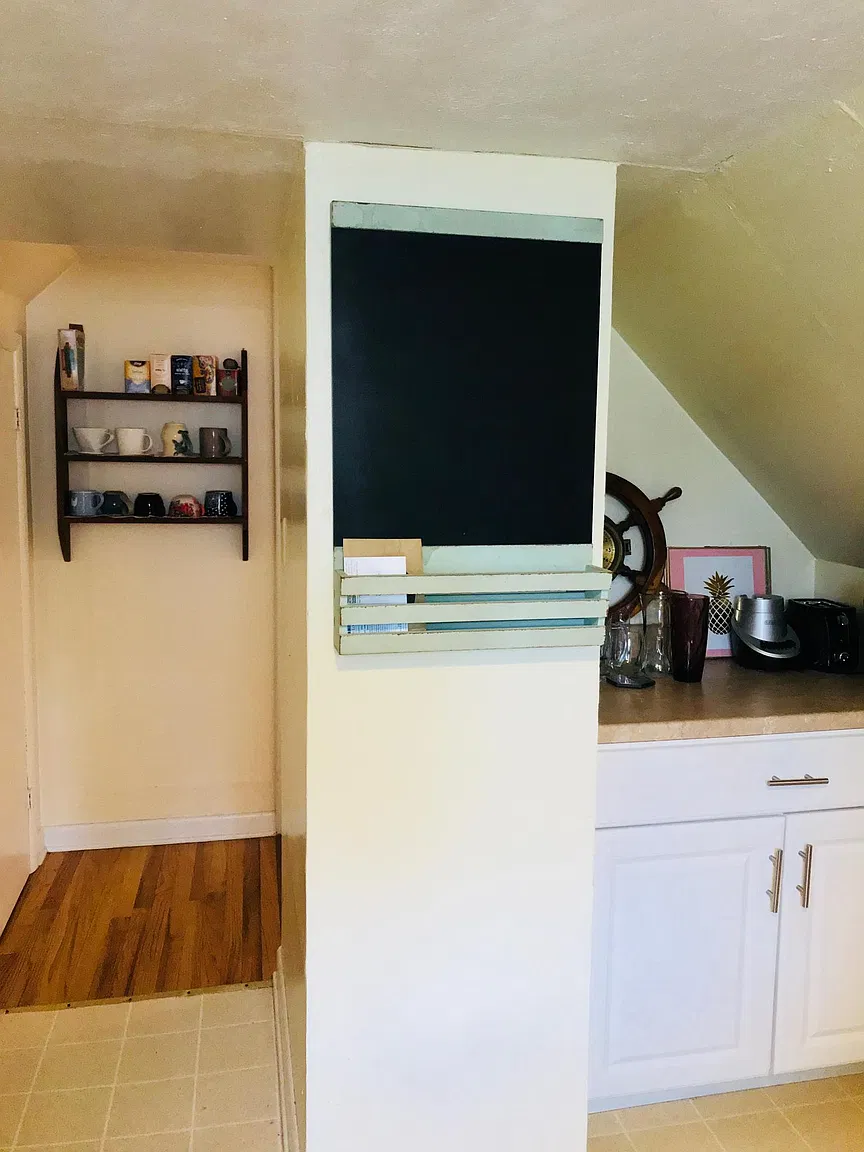 Chalkboard on kitchen wall