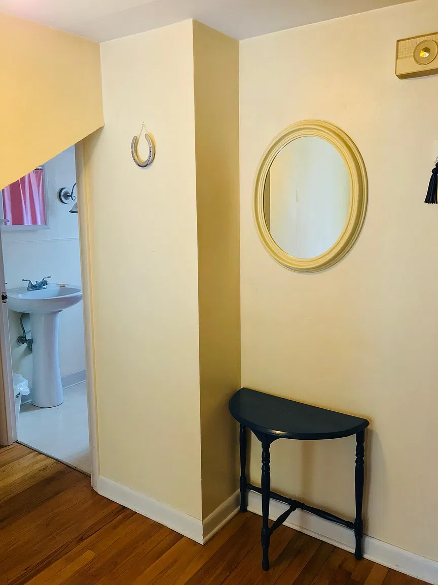 Hallway with mirror and console table
