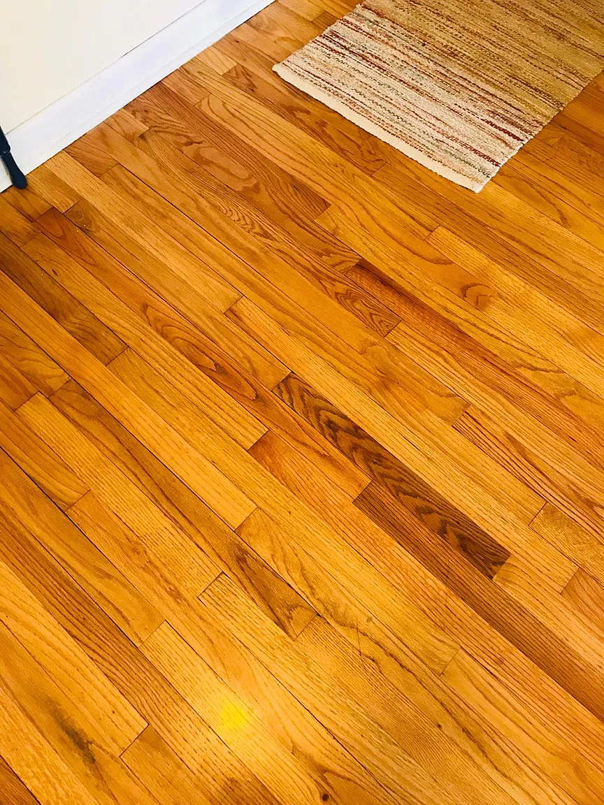 Hardwood floor with rug